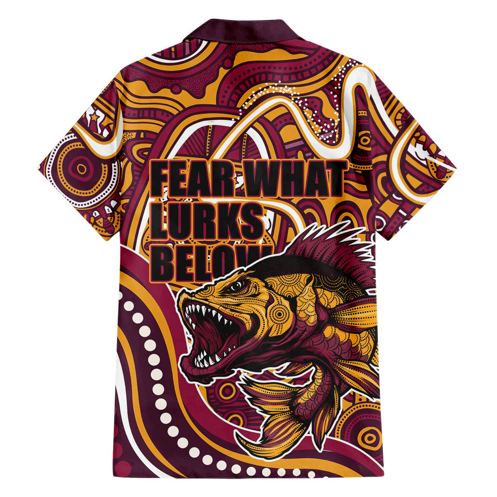 Aboriginal Barramundi Fishing Fear What Lurks Below Family Matching Tank Maxi Dress and Hawaiian Shirt Indigenous Australian Dot Predatory Fish