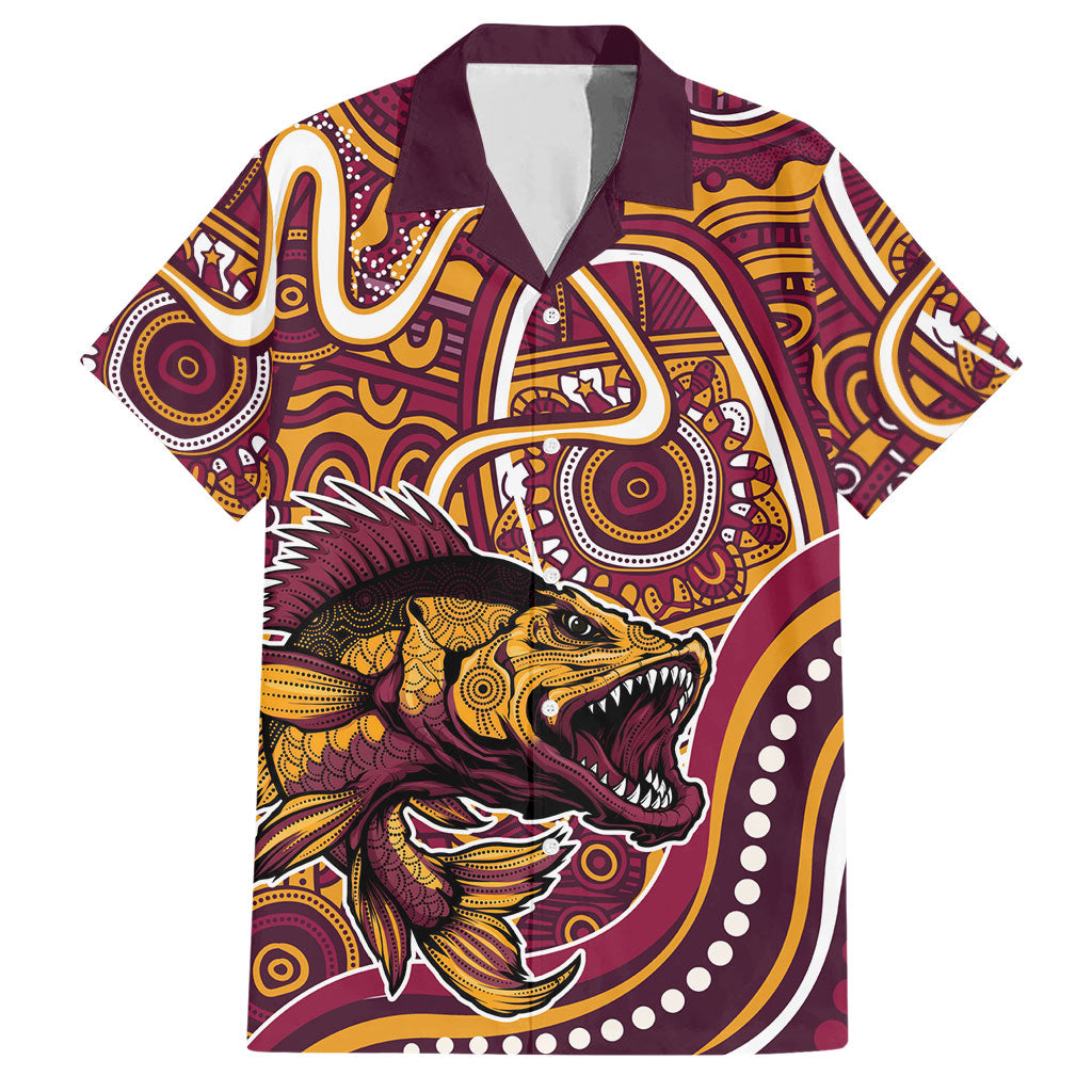 Aboriginal Barramundi Fishing Fear What Lurks Below Hawaiian Shirt Indigenous Australian Dot Predatory Fish