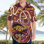 Aboriginal Barramundi Fishing Fear What Lurks Below Hawaiian Shirt Indigenous Australian Dot Predatory Fish