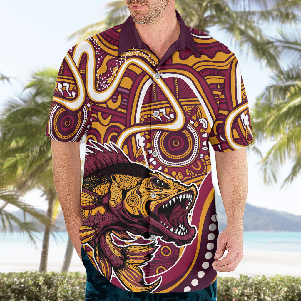 Aboriginal Barramundi Fishing Fear What Lurks Below Hawaiian Shirt Indigenous Australian Dot Predatory Fish
