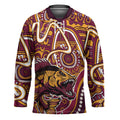 Aboriginal Barramundi Fishing Fear What Lurks Below Hockey Jersey Indigenous Australian Dot Predatory Fish