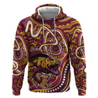 Aboriginal Barramundi Fishing Fear What Lurks Below Hoodie Indigenous Australian Dot Predatory Fish