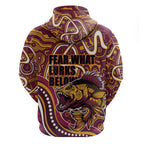 Aboriginal Barramundi Fishing Fear What Lurks Below Hoodie Indigenous Australian Dot Predatory Fish