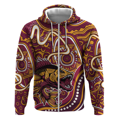 Aboriginal Barramundi Fishing Fear What Lurks Below Hoodie Indigenous Australian Dot Predatory Fish
