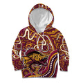 Aboriginal Barramundi Fishing Fear What Lurks Below Kid Hoodie Indigenous Australian Dot Predatory Fish