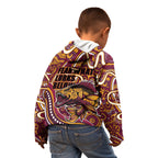 Aboriginal Barramundi Fishing Fear What Lurks Below Kid Hoodie Indigenous Australian Dot Predatory Fish