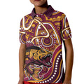 Aboriginal Barramundi Fishing Fear What Lurks Below Kid Polo Shirt Indigenous Australian Dot Predatory Fish
