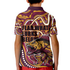 Aboriginal Barramundi Fishing Fear What Lurks Below Kid Polo Shirt Indigenous Australian Dot Predatory Fish