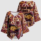 Aboriginal Barramundi Fishing Fear What Lurks Below Kimono Sleeve Blouse Indigenous Australian Dot Predatory Fish