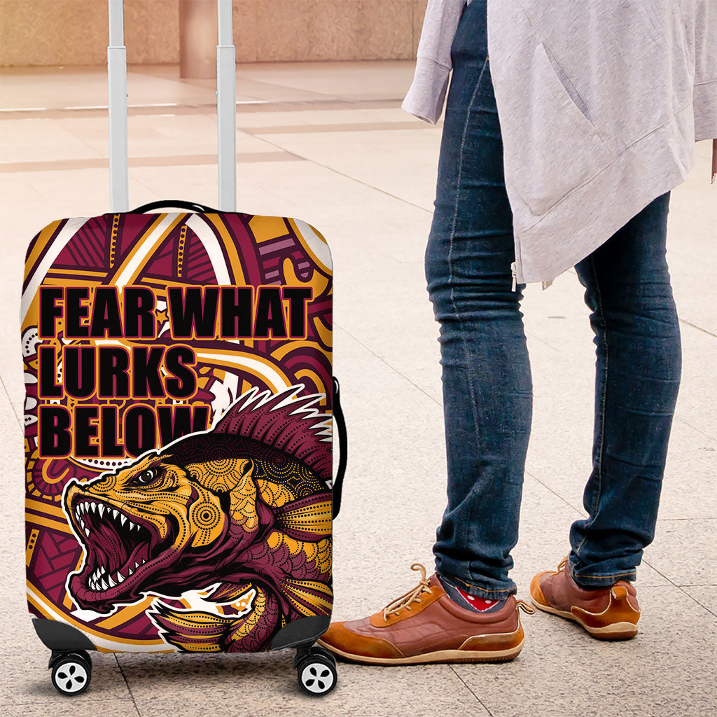 Aboriginal Barramundi Fishing Fear What Lurks Below Luggage Cover Indigenous Australian Dot Predatory Fish