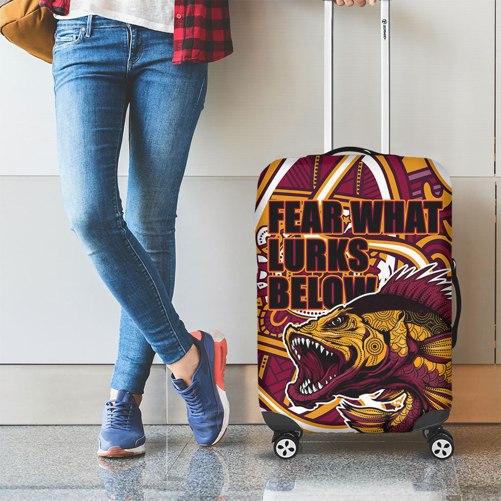 Aboriginal Barramundi Fishing Fear What Lurks Below Luggage Cover Indigenous Australian Dot Predatory Fish