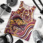 Aboriginal Barramundi Fishing Fear What Lurks Below Men Tank Top Indigenous Australian Dot Predatory Fish