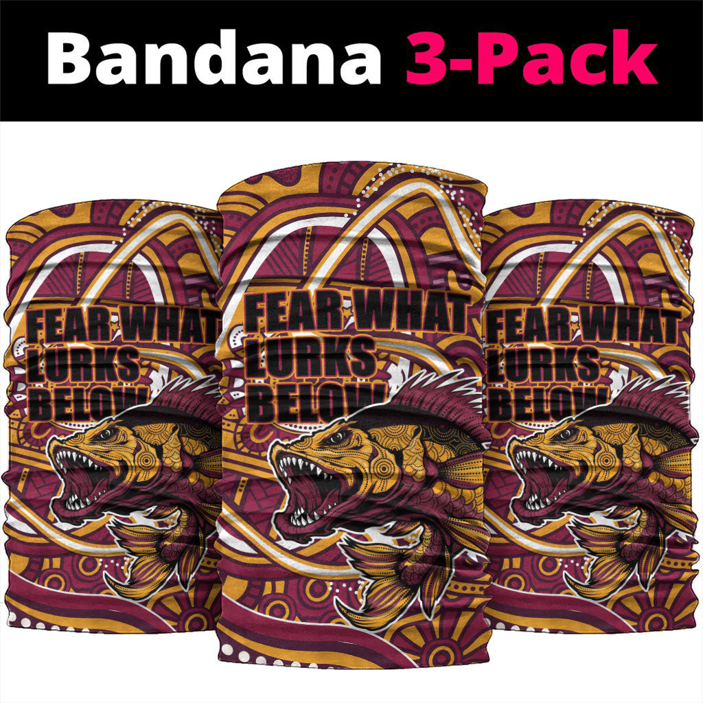 Aboriginal Barramundi Fishing Fear What Lurks Below Neck Gaiter Indigenous Australian Dot Predatory Fish
