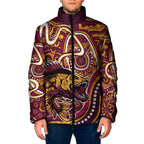 Aboriginal Barramundi Fishing Fear What Lurks Below Padded Jacket Indigenous Australian Dot Predatory Fish