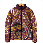 Aboriginal Barramundi Fishing Fear What Lurks Below Padded Jacket Indigenous Australian Dot Predatory Fish