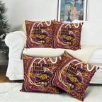 Aboriginal Barramundi Fishing Fear What Lurks Below Pillow Cover Indigenous Australian Dot Predatory Fish