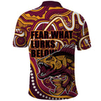 Aboriginal Barramundi Fishing Fear What Lurks Below Polo Shirt Indigenous Australian Dot Predatory Fish