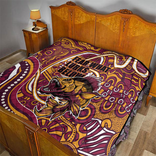 Aboriginal Barramundi Fishing Fear What Lurks Below Quilt Indigenous Australian Dot Predatory Fish