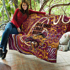 Aboriginal Barramundi Fishing Fear What Lurks Below Quilt Indigenous Australian Dot Predatory Fish