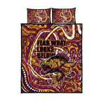 Aboriginal Barramundi Fishing Fear What Lurks Below Quilt Bed Set Indigenous Australian Dot Predatory Fish