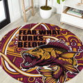 Aboriginal Barramundi Fishing Fear What Lurks Below Round Carpet Indigenous Australian Dot Predatory Fish