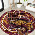 Aboriginal Barramundi Fishing Fear What Lurks Below Round Carpet Indigenous Australian Dot Predatory Fish