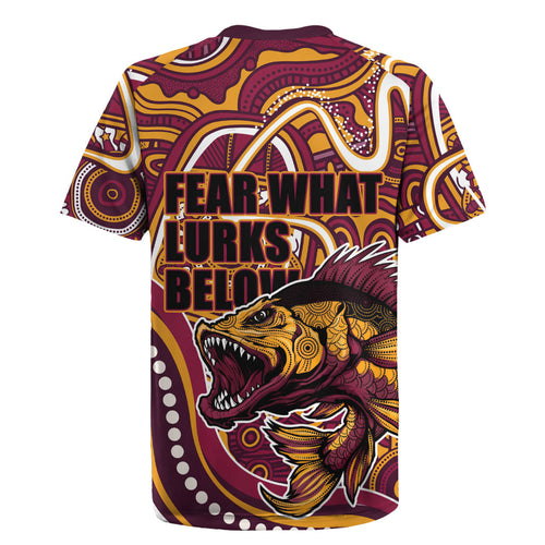 Aboriginal Barramundi Fishing Fear What Lurks Below Rugby Jersey Indigenous Australian Dot Predatory Fish