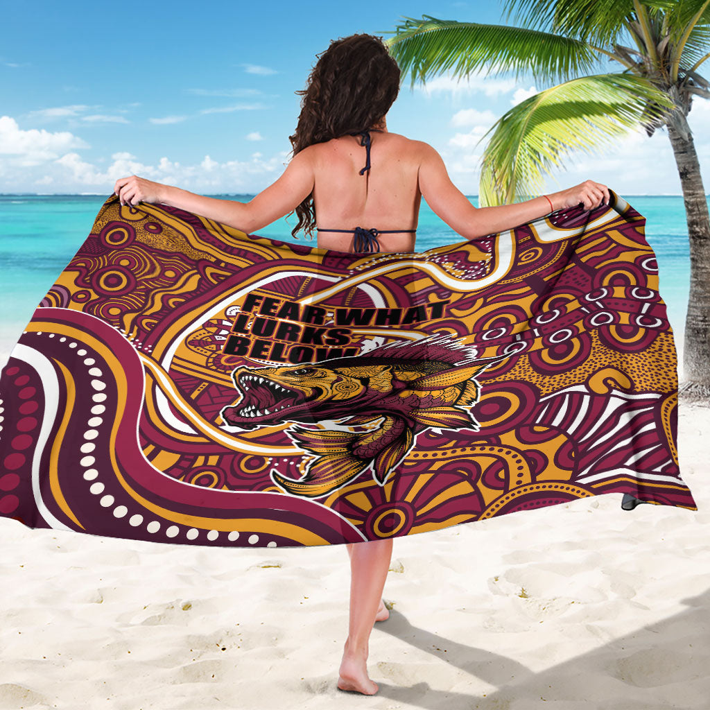 Aboriginal Barramundi Fishing Fear What Lurks Below Sarong Indigenous Australian Dot Predatory Fish