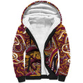 Aboriginal Barramundi Fishing Fear What Lurks Below Sherpa Hoodie Indigenous Australian Dot Predatory Fish
