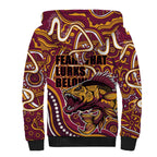 Aboriginal Barramundi Fishing Fear What Lurks Below Sherpa Hoodie Indigenous Australian Dot Predatory Fish