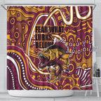 Aboriginal Barramundi Fishing Fear What Lurks Below Shower Curtain Indigenous Australian Dot Predatory Fish