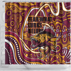 Aboriginal Barramundi Fishing Fear What Lurks Below Shower Curtain Indigenous Australian Dot Predatory Fish
