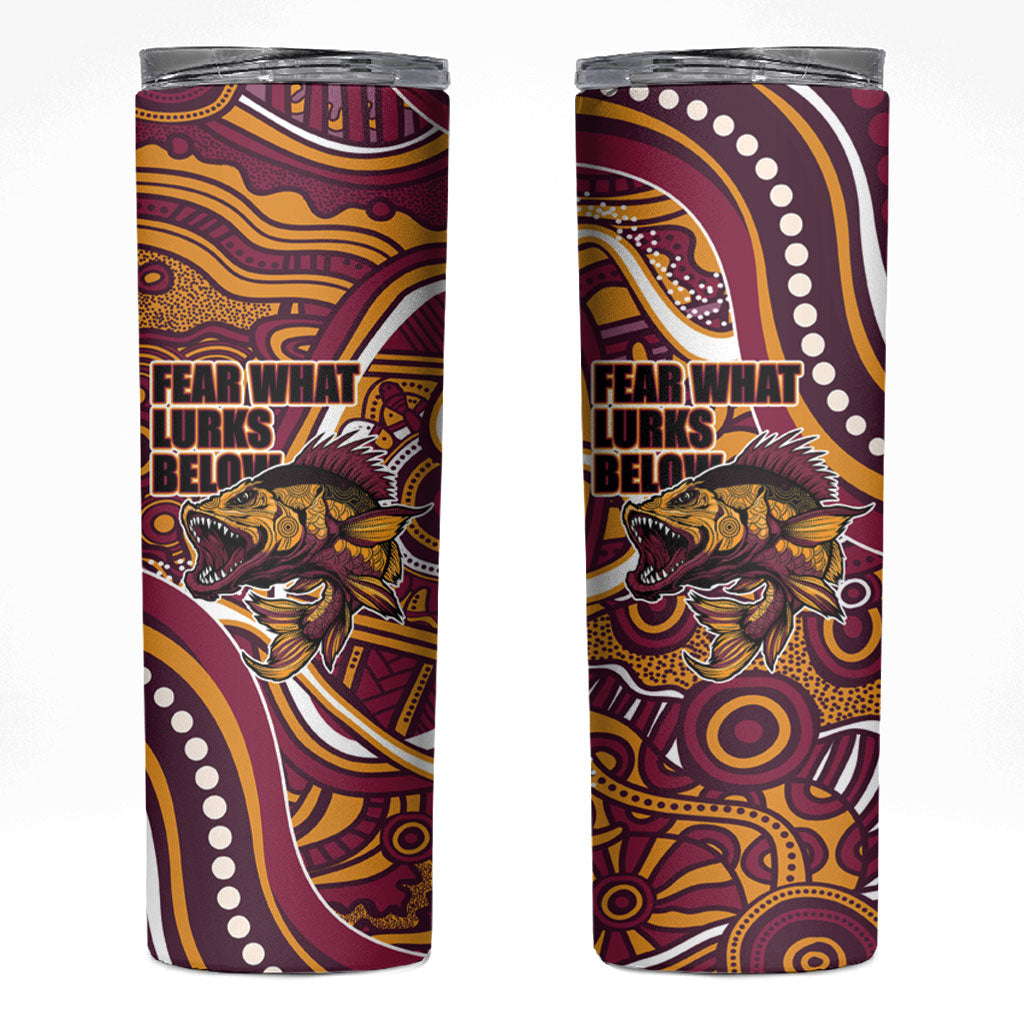 Aboriginal Barramundi Fishing Fear What Lurks Below Skinny Tumbler Indigenous Australian Dot Predatory Fish
