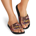Aboriginal Barramundi Fishing Fear What Lurks Below Slide Sandals Indigenous Australian Dot Predatory Fish