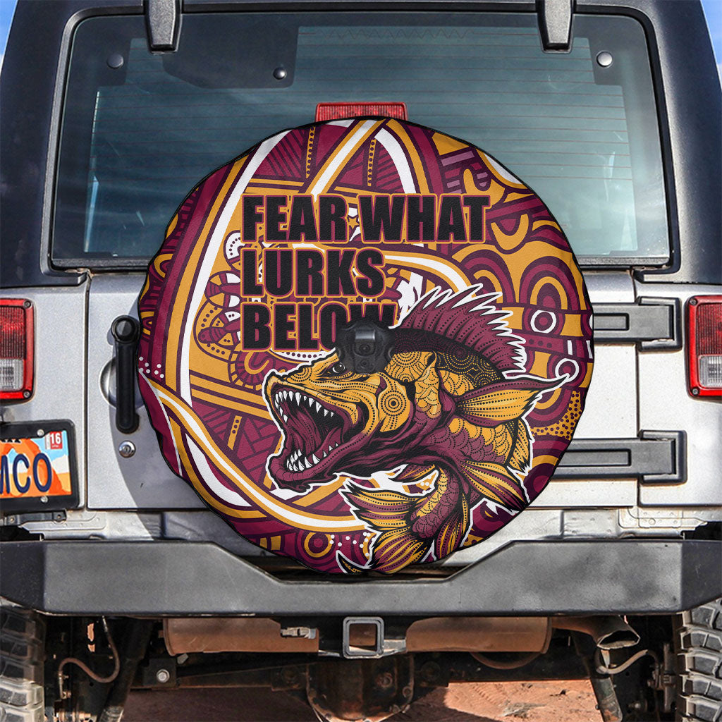 Aboriginal Barramundi Fishing Fear What Lurks Below Spare Tire Cover Indigenous Australian Dot Predatory Fish