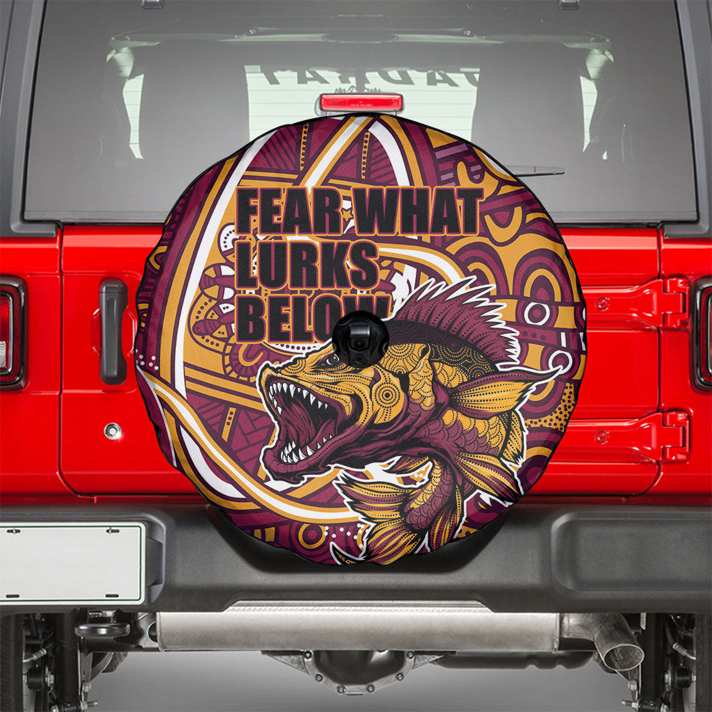 Aboriginal Barramundi Fishing Fear What Lurks Below Spare Tire Cover Indigenous Australian Dot Predatory Fish