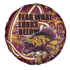 Aboriginal Barramundi Fishing Fear What Lurks Below Spare Tire Cover Indigenous Australian Dot Predatory Fish