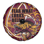 Aboriginal Barramundi Fishing Fear What Lurks Below Spare Tire Cover Indigenous Australian Dot Predatory Fish