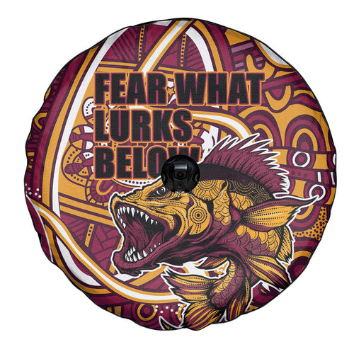 Aboriginal Barramundi Fishing Fear What Lurks Below Spare Tire Cover Indigenous Australian Dot Predatory Fish