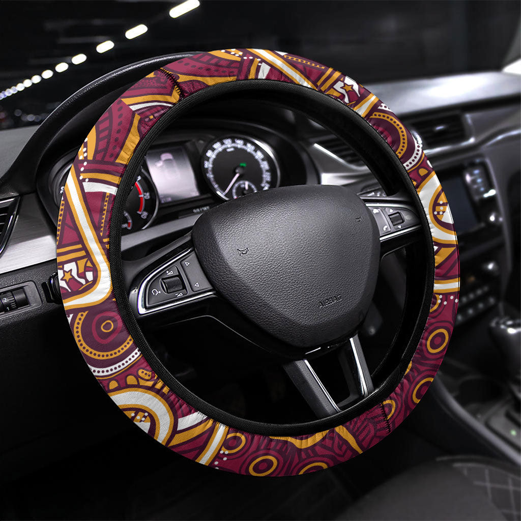 Aboriginal Barramundi Fishing Fear What Lurks Below Steering Wheel Cover Indigenous Australian Dot Predatory Fish