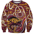 Aboriginal Barramundi Fishing Fear What Lurks Below Sweatshirt Indigenous Australian Dot Predatory Fish