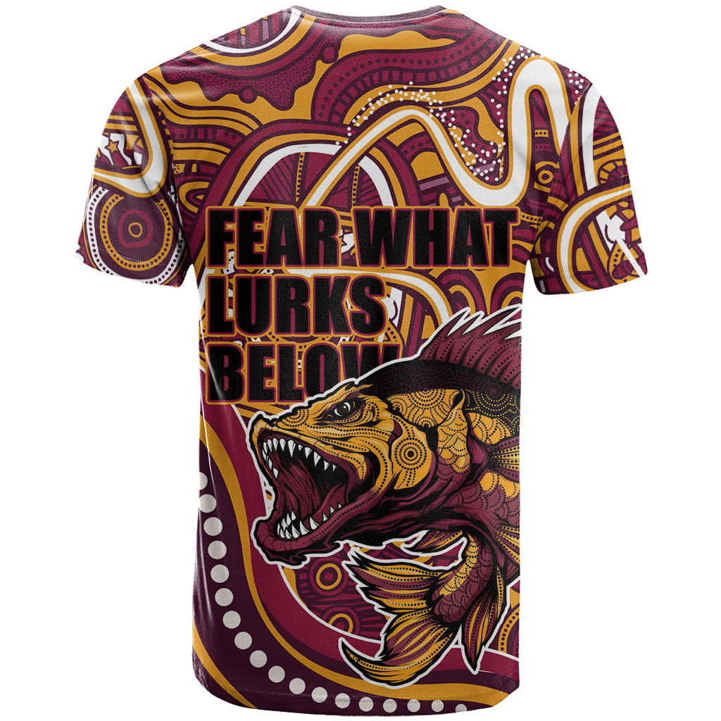 Aboriginal Barramundi Fishing Fear What Lurks Below T Shirt Indigenous Australian Dot Predatory Fish