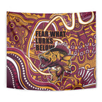 Aboriginal Barramundi Fishing Fear What Lurks Below Tapestry Indigenous Australian Dot Predatory Fish