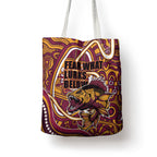 Aboriginal Barramundi Fishing Fear What Lurks Below Tote Bag Indigenous Australian Dot Predatory Fish