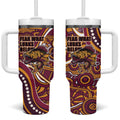 Aboriginal Barramundi Fishing Fear What Lurks Below Tumbler With Handle Indigenous Australian Dot Predatory Fish