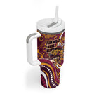Aboriginal Barramundi Fishing Fear What Lurks Below Tumbler With Handle Indigenous Australian Dot Predatory Fish