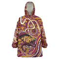 Aboriginal Barramundi Fishing Fear What Lurks Below Wearable Blanket Hoodie Indigenous Australian Dot Predatory Fish