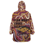 Aboriginal Barramundi Fishing Fear What Lurks Below Wearable Blanket Hoodie Indigenous Australian Dot Predatory Fish