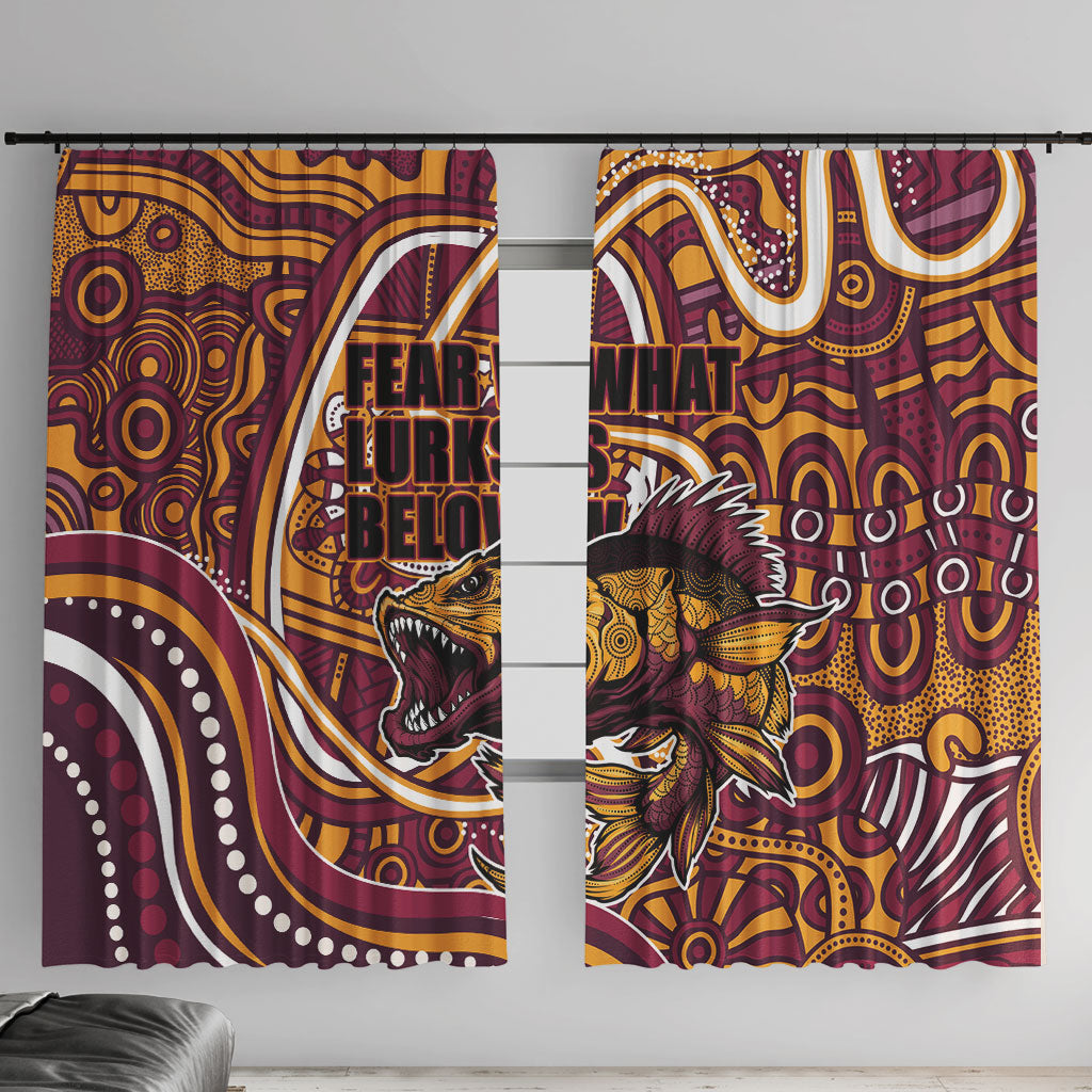 Aboriginal Barramundi Fishing Fear What Lurks Below Window Curtain Indigenous Australian Dot Predatory Fish