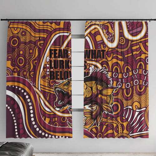 Aboriginal Barramundi Fishing Fear What Lurks Below Window Curtain Indigenous Australian Dot Predatory Fish
